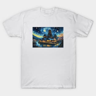 Vintage Japanese Retro Castle Art T-Shirt